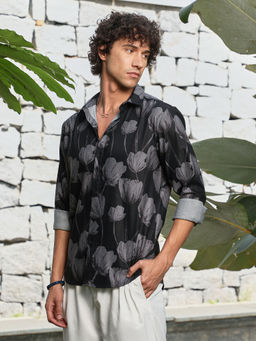 Campus Sutra - Men Black Printed Casual Shirt