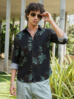 Campus Sutra - Men Black Printed Casual Shirt