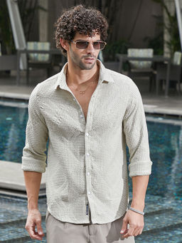 Campus Sutra - Men Grey Solid Casual Shirt