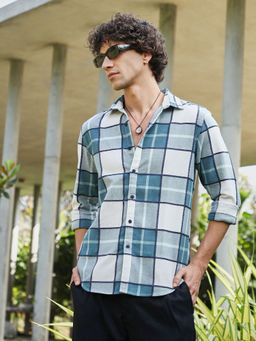 Campus Sutra - Men Blue Checks Casual Shirt
