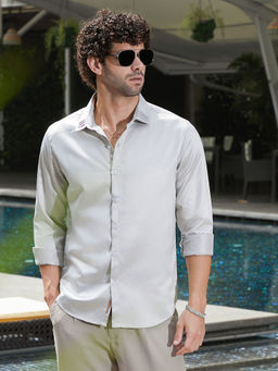 Campus Sutra - Men Off White Solid Casual Shirt