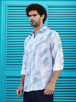 Campus Sutra - Men Blue Printed Casual Shirt
