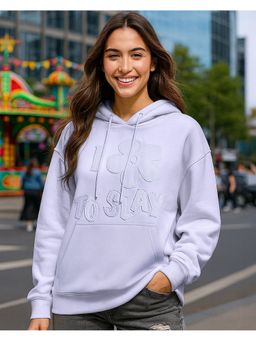 Bewakoof - Women Purple Applique Oversized Hoodies