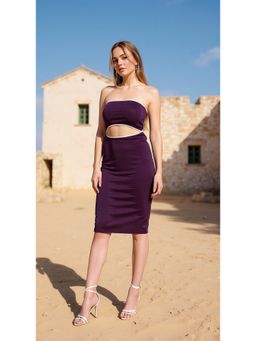 RARE - Women Casual Purple Colour Solid Dress