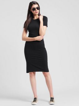 RIGO - Women Black Bodycon Jersey Dress