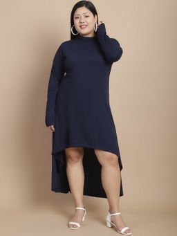 RIGO - Women Navy Blue Jersey Maxi Dress