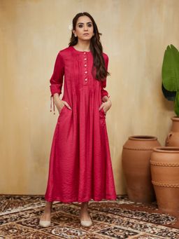 Mushio - Pink Hand Embellished Cotton Stripe Rashida Dress