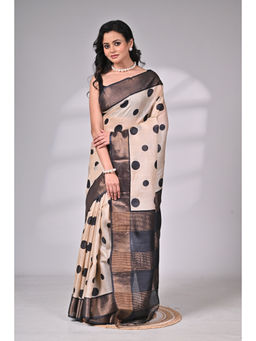 SAANTHA - Handloom Tussar Silk Saree with Unstitched Blouse