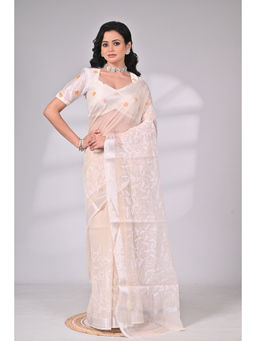 SAANTHA - Elegant Kota Doria Thread Embroidery Saree with Unstitched Blouse