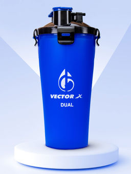 Vector X - Dual Shaker/Sipper Bottle with Two Compartment for Storing Different Drinks (700ml)