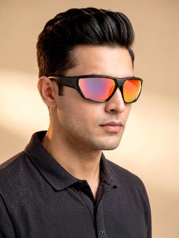 IDEE - Multi-Color Rectangle 100% Uv Protected Sunglasses For Men Size 67