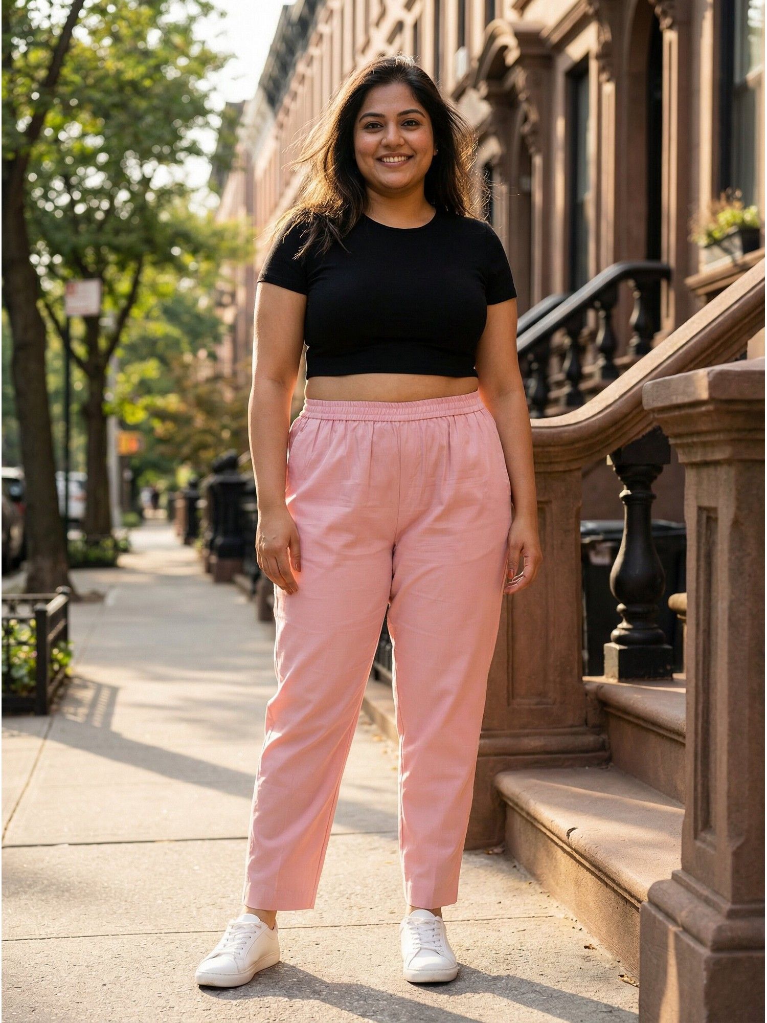 zuri Curvy Relaxed Fit Premium Cotton Pink Pant-picture-38