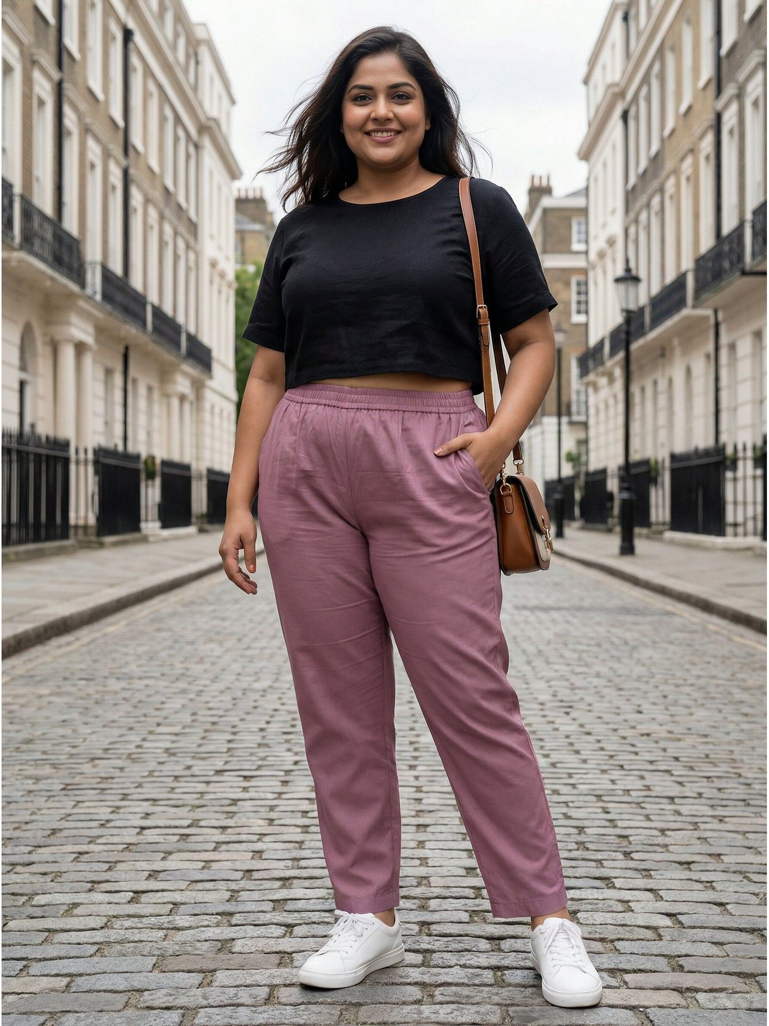 zuri Curvy Relaxed Fit Premium Cotton Pink Pants-picture-10