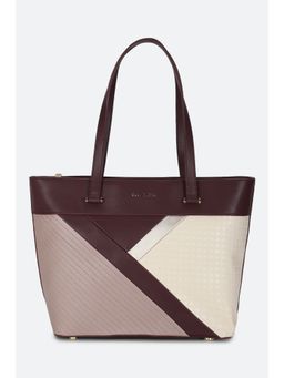 Van Heusen - Women Burgundy Colorblock Casual Tote Bag