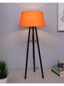 Homesake - Metal Tripod Table Lamp Orange Shade