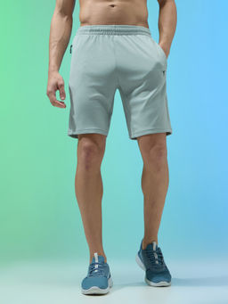 Technosport - Techno Dry Men Grey Solid Slim Fit Sports Shorts
