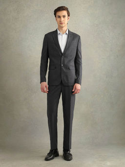 Arrow - Men Grey Vertical Striped Tailored Fit Suit (Set of 2)