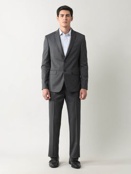 Arrow - Men Black Textured Tailored Fit Suit (Set of 2)