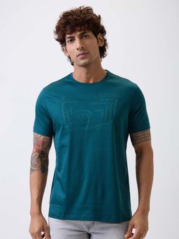 Spykar - Blue Typography Boxy T-Shirt