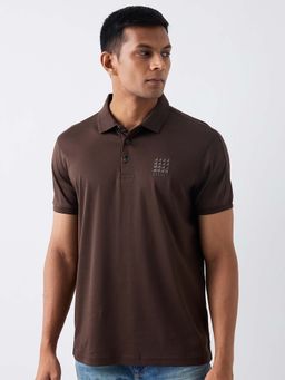 Spykar - Brown Solid Regular Polo T-Shirt