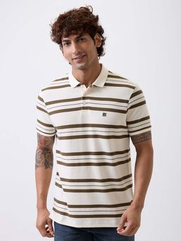 Spykar - Green Stripes Slim Polo T-Shirt
