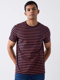 Spykar - Pink Stripes Slim T-Shirt