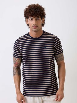 Spykar - Blue Stripes Slim T-Shirt