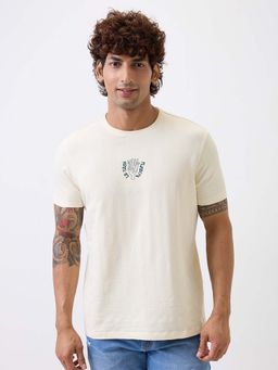 Spykar - White Solid Regular T-Shirt