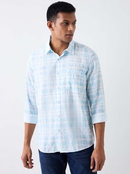 Spykar - Blue Checks Slim Shirt