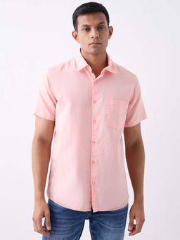 Spykar - Pink Solid Slim Shirt