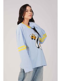 The Clothing Factory - Garfield: 78Th Athletics Dept Oversized Blue T-Shirt