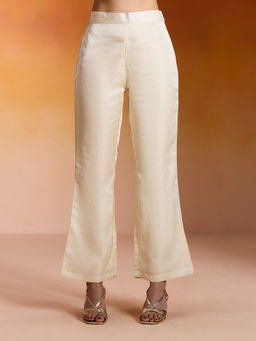 Gajra Gang - Taash-Panache Off white Nysaa Solid Straight Pant