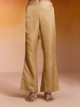 Gajra Gang - Taash-Panache Beige Nysaa Solid Straight Pant