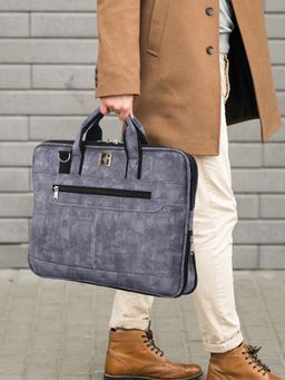 Kuber Industries - Unisex 15.6 Inch Office Laptop Bag with Detachable Strap - Sandstone Grey
