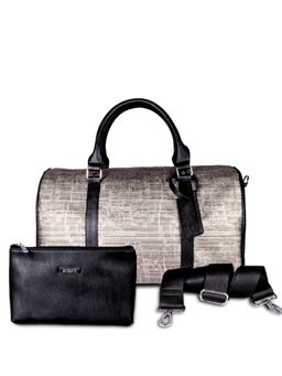 Strutt - Unisex Black And Gold Duffle Bag and Detachable Strap With Toiletry Pouch (Medium)