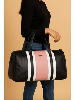 Strutt - Unisex Premium Pink, White And Black Duffle Bag (Medium)