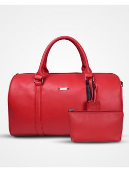 Strutt - Unisex Red Duffle Bag and Detachable Strap With Matching Toiletry Pouch (Medium)