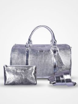 Strutt - Unisex Silver Duffle Bag and Detachable Strap With Matching Toiletry Kit (Medium)
