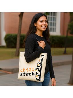 Strutt - Trendy Daily Use Women's Printed Canvas Tote Bag - Chill Stack (Medium)