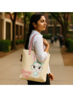 Strutt - Trendy Daily Use Women's Printed Canvas Tote Bag - Groovy Hop (Medium)