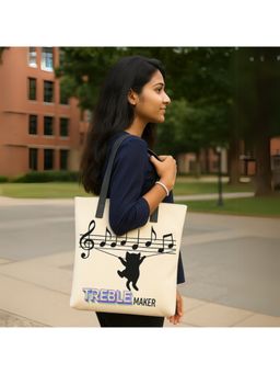 Strutt - Trendy Daily Use Women's Printed Canvas Tote Bag - Treble Maker (Medium)