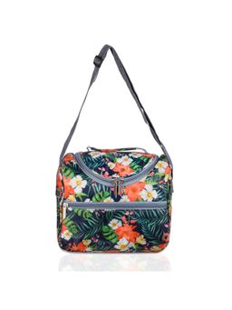 Kuber Industries - Unisex Rexine Printed Insulated Front Pocket And Handle Lunch Bag-Gray