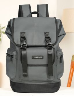 Teakwood - Unisex Leather Grey Casual Backpack