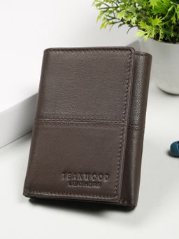 Teakwood - Leathers Men's Brown Leather Tri-Fold Wallet