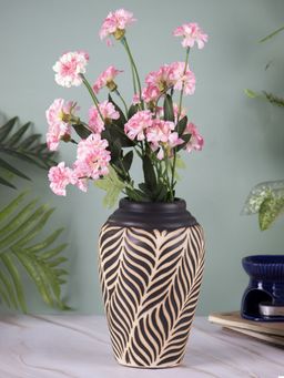 Voncasa - Ceramic Vase in Color - Black