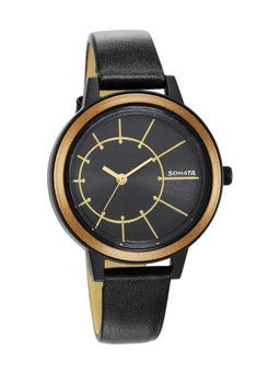 Sonata - Black Dial Analog Watch for Women - 87036PL12W