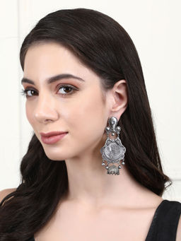 Auraa Trends - Classic Oxidised Grey Earrings For women