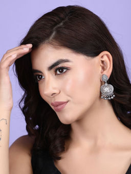 Auraa Trends - Classic Grey Oxidised Earrings For women