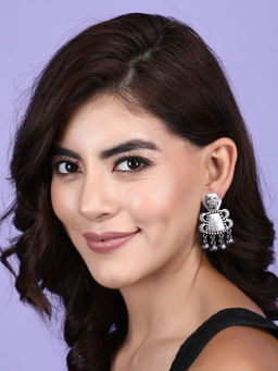 Auraa Trends - Classic Oxidised Silver Earrings For women