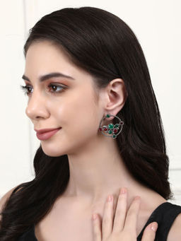 Auraa Trends - Elegant Multi Stone Oxidised Earrings For women